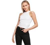 Build Your Brand Ladies Turtleneck Short Top T-Shirt, Blanc, L Femme