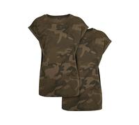 Build Your Brand Lot de 2 t-Shirts à épaules dénudées pour Femme Camo, Camouflage Olive, XL