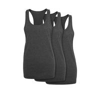 Build Your Brand Lot de 3 débardeurs Amples pour Femme, avec Dos raserback, Coupe Longue, Charcoal, S