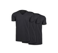 Build Your Brand Lot de 3 t-Shirts légers à col en V pour Homme, 100% Coton, Bleu Marine, Taille