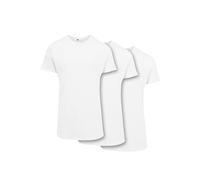 Build Your Brand Lot de 3 t-Shirts Moulants pour Homme, 100% Coton, blanc2, Taille XS, Blanc 2