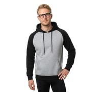 Build Your Brand Raglan Hoodie Noir,Gris S Homme