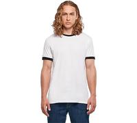 Build Your Brand Ringer Tee T-Shirt, Blanc/Noir, XL Homme