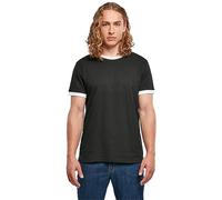 Build Your Brand Ringer Tee T-Shirt, Noir/Blanc, 4XL Homme