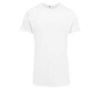 Build Your Brand Shaped Long Tee T-Shirt, Blanc, XS Homme