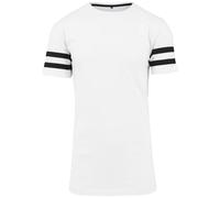 Build Your Brand Stripe Jersey Tee T-Shirt Homme, Blanc/Noir, s