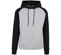 Build Your Brand Sweat à Capuche Basique Raglan Sweatshirt, Gris/Noir, XXXXXL Homme