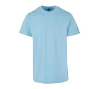 Build Your Brand By190-acid Washed Round Neck Tee T-Shirt, Bleu Baltique, 4XL Homme