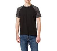 Build Your Brand Raglan Contrast Tee T-Shirt, Noir/Charbon, XXXXX-Large Homme