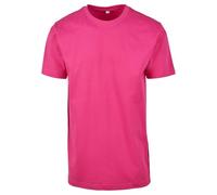 Build Your Brand T- Shirt Round Neck Homme, Rose (Hibiskus Pink), XS