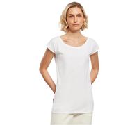 Build Your Brand T-Shirt Tendance à col Large pour Femme en Coton Disponible dans de Nombreuses Couleurs, Tailles XS-5XL, Blanc., 5XL