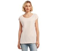 Build Your Brand T-Shirt Tendance à col Large pour Femme en Coton Disponible dans de Nombreuses Couleurs, Tailles XS-5XL, Rose, XS