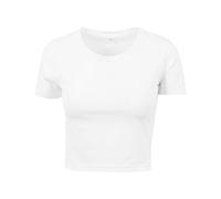 Build Your Brand Thé Cropped pour Femme T-Shirt, Blanc, L