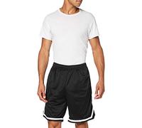 Build Your Brand Two-Tone Mesh Shorts, Noir/Blanc, XL Homme