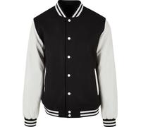 Build Your Brand - Veste Varsity "Old School College" (style collège américain) pour hommes RW9880 (M) (Noir/Blanc)