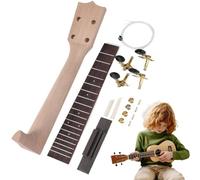 Build Your Own Kit de guitare, kit de construction de ukulélé, kit complet d'assemblage avec manuel, manche de ukulélé en bois et outils d'installation, projet de bricolage amusant pour les amateurs