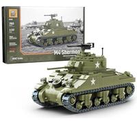 Buildarmy Bloc de construction de modèle Sherman Tank Brique W2 USA M4 785 pièces