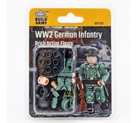 Buildarmy Soldats de la Seconde Guerre mondiale - Figurine articulée en brique - Midifigure en bloc de construction - Compatible avec les grandes marques - Collection d'histoire militaire (WW2 - Fusil