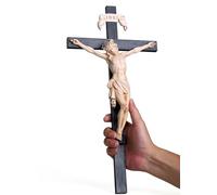 Buildclassic Croix murale catholique de la Colombie-Britannique - Décoration d'intérieur moderne et élégante - Cadeau religieux pour pendaison de crémaillère - 40,6 cm de haut - Sculpture Renaissance