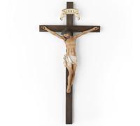 Buildclassic Croix murale catholique de la Colombie-Britannique, Jésus-Christ - Décoration murale pour autel de maison, cadeau religieux, sculpture de la Renaissance faite à la main par Buildclassic