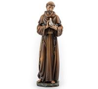 Buildclassic Statue catholique de Saint François de la Colombie-Britannique, Figurine de Jardin inspirante, Saint Patron des Animaux, Cadeau Religieux, décoration d'intérieur dévote, 25,4 cm de Haut