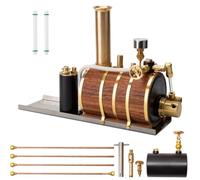 BuildCubes 200ML Modèle de Chaudière à Vapeur pour Moteurs à Vapeur à Un/Deux/Trois Cylindres et Bateaux à Vapeur de 1à1,5m, Horizontale Butane Moteur à Combustion Externe, Cadeau -RTR
