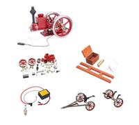 BuildCubes ENGINE HM-01 Hit and Miss Kit de Modèle de Moteur à Eessence, 7cc Horizontal Stationnaire 4-Temps Métal Moteur à Combustion Interne avec Levier de Vitesse Haute/Basse, Cadeau -KIT