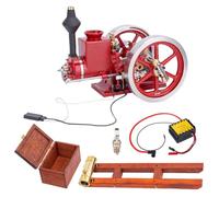 BuildCubes ENGINE HM-01 Hit and Miss Modèle Moteur Kit avec Kit Dallumage et Kit de Base, 7cc Horizontal 4 Temps Moteur à Combustion Interne, Kit Moteur de Modélisme Cadeau -Version KIT