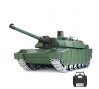 BuildCubes France H2408U Leclerc Char RC, 1/16 Réservoir RC Tank, 2.4G Char Télécommandé Réservoir Militaire Télécommandé avec Lumières Son Simulation de Recul, Jouet -Améliorée en Métal