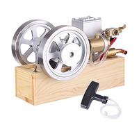 BuildCubes Kit de Modèle de Moteur, Horizontale Fixe Moteur à Combustion Interne avec Démarreur Main, DIY Kit Mini Moteur Metal Moteur à Essence, Scientifique Éducatif Cadeau -RTR