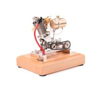 BuildCubes Moteur à Combustion Interne, Mini Hoglet Monocylindre 4 Temps Moteur à Essence Kit de Modèle de Moteur pour Motocyclette, Moteur de Modélisme Mini Moteur, Jouet Cadeau -RTR