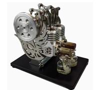 BuildCubes Moteur Stirling, Bicylindre Double Piston Modèle de Moteur Stirling à Air Chaud, Kit Moteur Stirling, Moteur à Air Chaud, Moteur à Combustion Externe, éducatif Cadeau -RTR