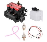 BuildCubes ST-NF2 Kit de Modèle de Moteur, 7.0cc En Ligne Bicylindre 4 Temps Refroidi par Air Nitro Moteur à Combustion Interne, Metal Mini Moteur Assemblage DIY Kit Moteur L2, Cadeau