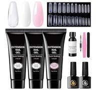 Builder Kit d'extension d'ongles - Kit complet de sculpture en gel - Formes d'ongles réglables pour débutants, outils de colle pour la consommation en salon, l'entraînement à la maison