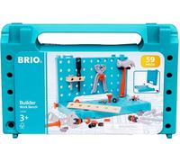 Builder-Mallette Etabli De Bricolage Builder-59 Pièces-Jeu De Construction Stem-Inclus : Établi De Bricolage-Pour Les Garcons Et Les Filles À Partir De 3 Ans