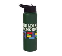 Building Memories Bloc de construction coloré Brique de construction Stainless Steel Insulated Water Bottle