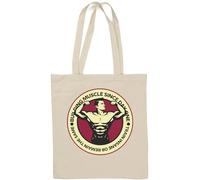 Building Muscle Since Day One Train Insane Or Remain The Same Bodybuilder Flex Sac fourre-tout en coton naturel Blanc