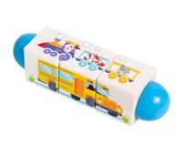 Building Toys for, Wooden Construction Blocks, Wood Rotating Jigsaw Game, Fun and Educational Preschool Toy, Ideal for Boys, Girls, Kids, Classroom Learning, and Creative Play, 17x4.3x4.3cm