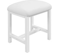 Buildonely Tabouret de maquillage blanc avec coussin, tabouret cosmétique moderne pour chambre à coucher, tabouret vanity rembourré pour canapé, chaise de maquillage