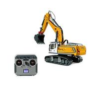 Builignis Pelleteuse RC pour adultes, échelle 1/18 2,4 G 24 CH Cylindre électrique en alliage RC avec rotation à 360 °, effets sonores réalistes, modèle de loisirs d'ingénierie pour les amateurs