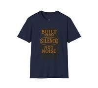 Built from Silence Not Noise - T-shirt graphique unisexe, tenue décontractée, cadeau pour les amateurs de musique, t-shirt doux, chemise décontractée, bleu marine, Taille XS
