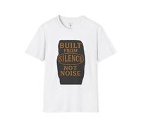 Built from Silence Not Noise - T-shirt graphique unisexe, tenue décontractée, cadeau pour les amateurs de musique, t-shirt doux, chemise décontractée, blanc, Taille 3XL