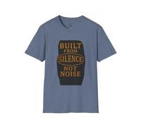 Built from Silence Not Noise - T-shirt graphique unisexe, tenue décontractée, cadeau pour les amateurs de musique, t-shirt doux, chemise décontractée, Indigo chiné, Taille 3XL