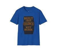 Built from Silence Not Noise - T-shirt graphique unisexe, tenue décontractée, cadeau pour les amateurs de musique, t-shirt doux, chemise décontractée, bleu marine, Taille 4XL