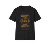Built from Silence Not Noise - T-shirt graphique unisexe, tenue décontractée, cadeau pour les amateurs de musique, t-shirt doux, chemise décontractée, Noir/blanc, S