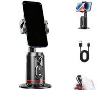 Built-in AI Camera Smart Auto-Tracking Phone Stand, Auto Face Tracking Tripod 360 Rotation with Stand, with Remote and Gesture Control, for Vloggers, Streamers, Video Creators (Without Lights)