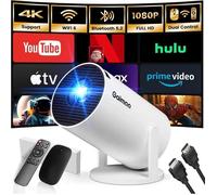 Built-in App 2025 Projector Projector Portable Mini Projector Dual Control with Mouse Android TV WiFi 6 BT5.2 180 Rotation HDMIT