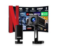 [Built-in App] Vidéoprojecteur 2026 Upgraded with WiFi 6 and Bluetooth 5.4, Mini Projecteur avec Auto Focus & Keystone Correction 90° Rotation, Projecteur Compatible with HDMI/TV Stick/Laptop-Noir-1