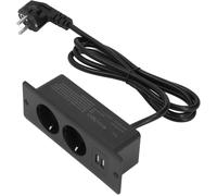 Built-in Power Outlet2 USB Ports 2 AC 230-265V 10A Desktop Socket Recessed in Office Power Hub Furniture Installation Thin Material for Comfort