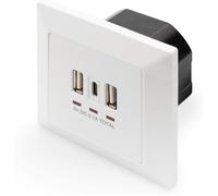 Built-In Usb Charger - 3 Outlets (2X Usb-A & 1X Usb-C) - 5V / 3.1A Total - 250V 50Hz - White